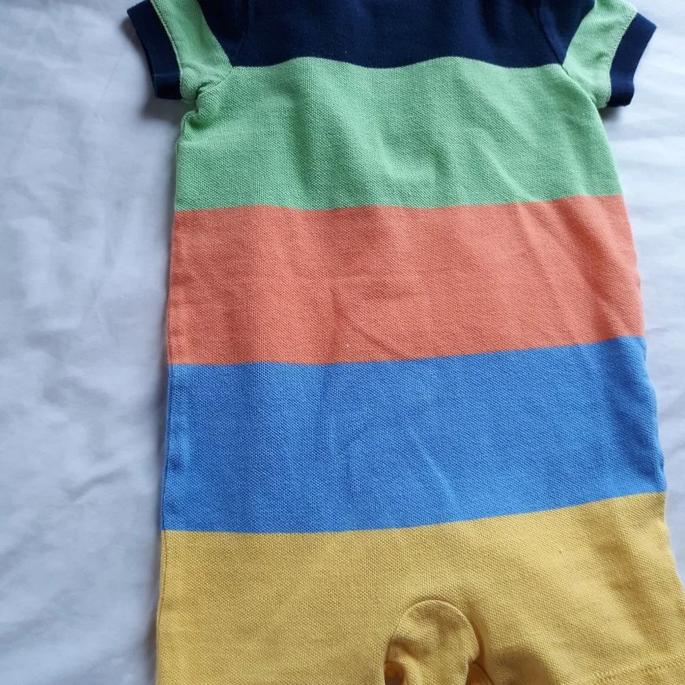Ralph Lauren Striped Boys Onesie